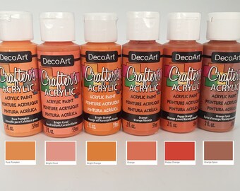 DecoArt Crafters Acrylic Paint - Orange Tones - 59ml 2oz bottles - Craft Paints