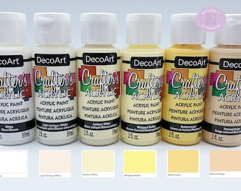 DecoArt Crafters Acrylic Paints- White to Cream Shades - 59ml 2oz bottles