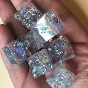 Oracles - Destiny 2 Inspired Dice - Sharp Edged Custom Made Handcrafted Dice Set of Seven D6