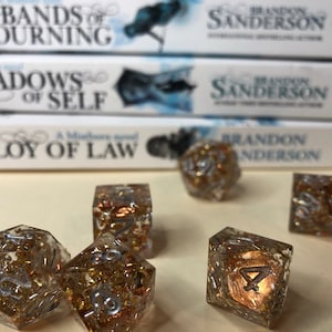 Allomancer - Mistborn Inspired Dice - Sharp Edged Custom Made Handcrafted Dice Set