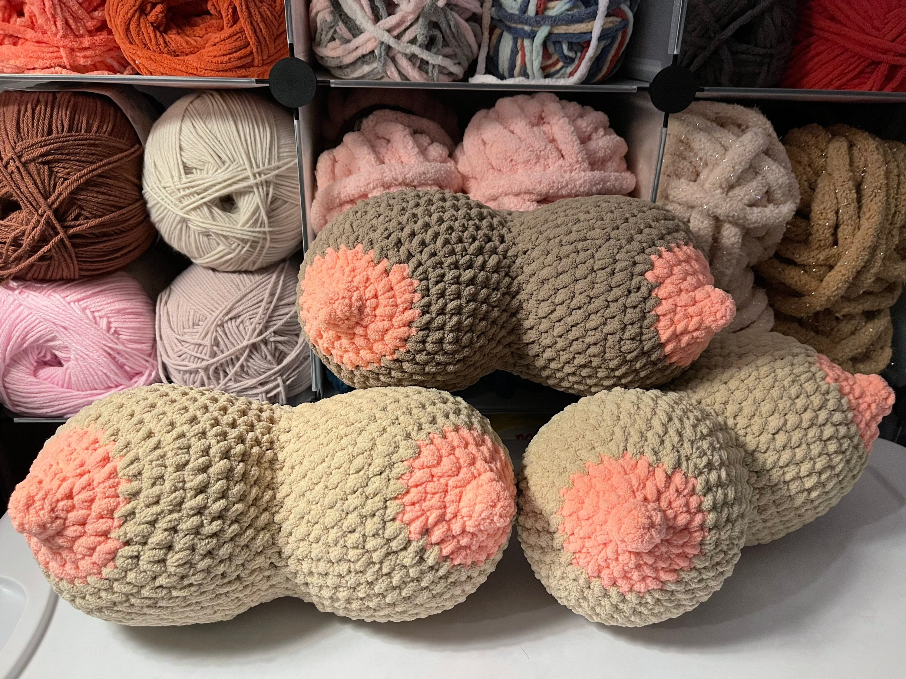 Boob Pillow, Chi Chi Pillow, Boobie Pillow, Crochet Boob Pillow