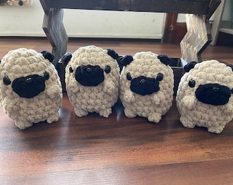 Crochet Pug Amigurumi, Pug Stuffed Animal, Pug Toy, Love of Pugs, Pug Lovers, Dog Lovers, Pug Gift