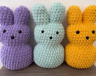 Easter Peeps Amigurumi, Peeps Stuffed Animal, Peeps Bunny Plushie, Peeps Toy, Easter Gift, Easter Basket Toy, Peeps Bunny Plushie