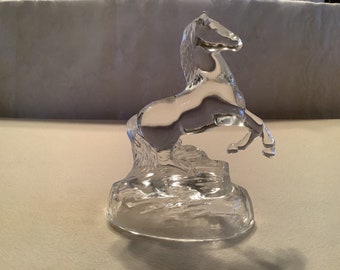 Vintage Cristal d’Arques-Durand Animal Boutique clear crystal glass stallion figurine.  Lead crystal.  Discontinued