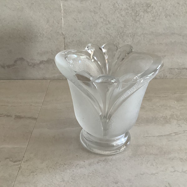 Frosted Glass Tulip Candle Holder Etsy