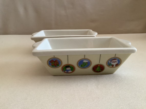OLD TIME POTTERY CHRISTMAS/HOLIDAY MINI LOAF BAKING PAN