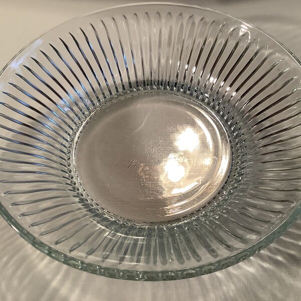 Ribbed Glass Bowl Etsy