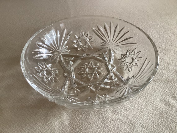 Vintage Anchor Hocking Prescut Clear Star of David Pattern Clear 