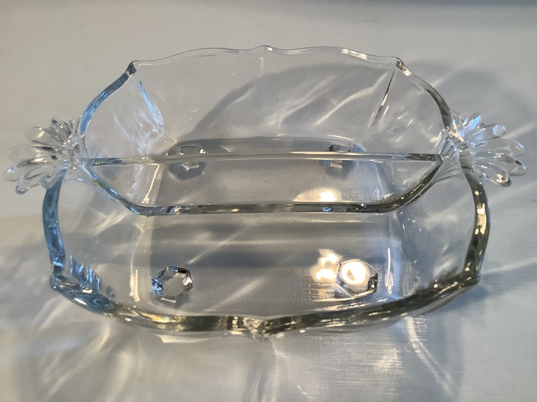 Vintage Clear Glass Divided Condiments/ Relish Tray/candy/nut Dish Etsy