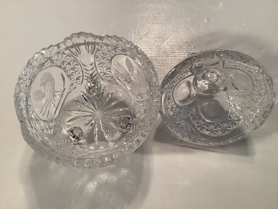 【西ドイツ製ヴィンテージ】HOFBAUER ルビークリスタル キャンディボックス Vintage Hofbauer the Byrdes Crystal Collection Rose Genuine
