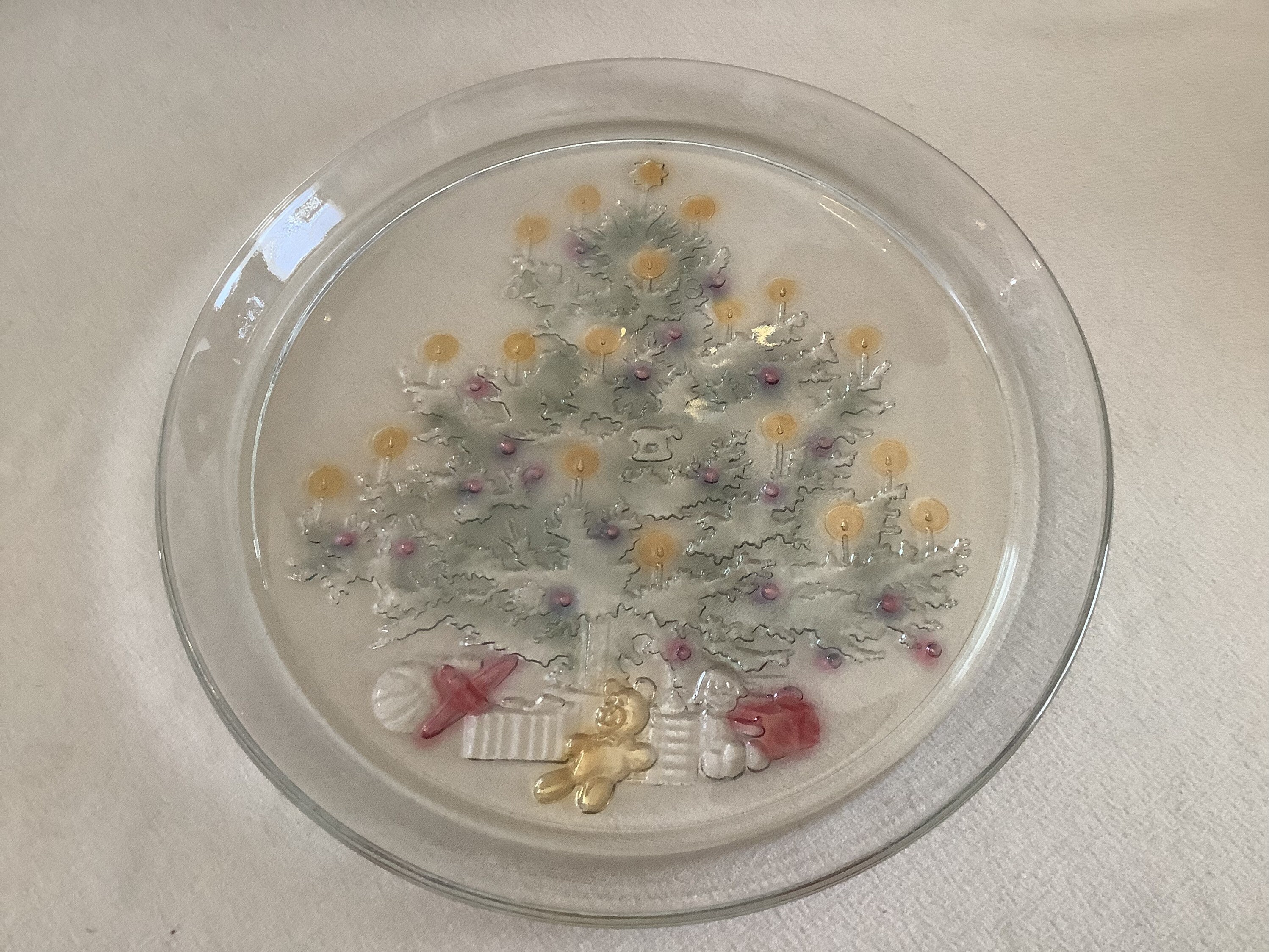 Vintage Indiana Glass Christmas Tree Pattern Clear Green Etsy