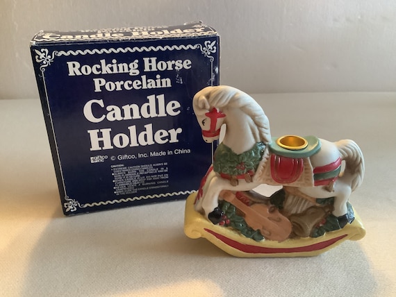 Vintage Giftco Inc. Christmas Holiday Porcelain Rocking Horse