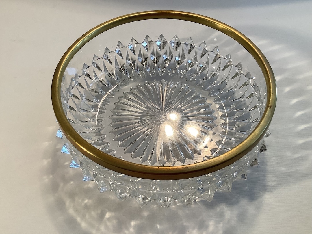 Vintage Indiana Glass Diamond Point Clear Pattern Clear Glass Serving ...