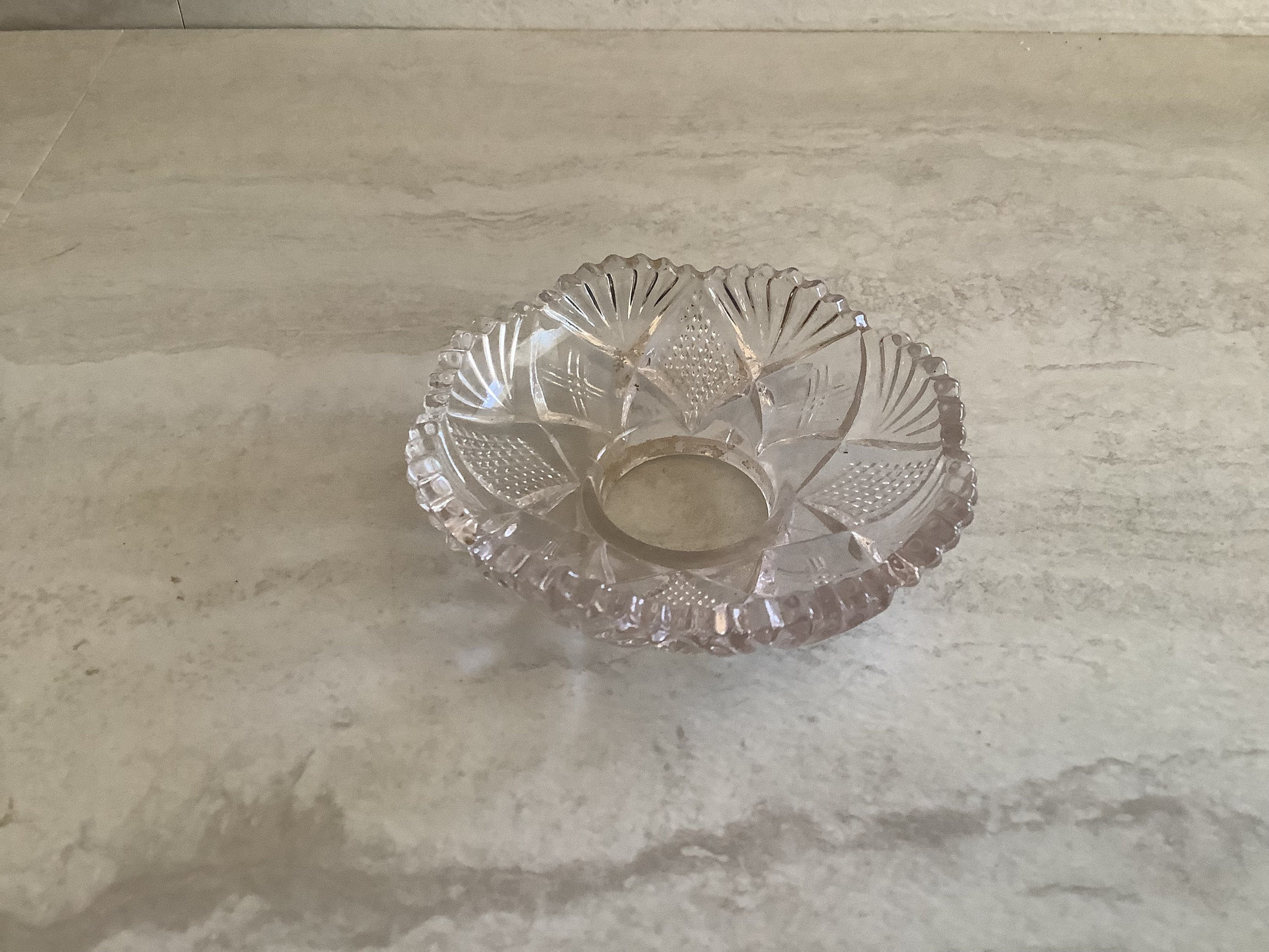 Vintage Clear Glass Candle Bobeche Etsy