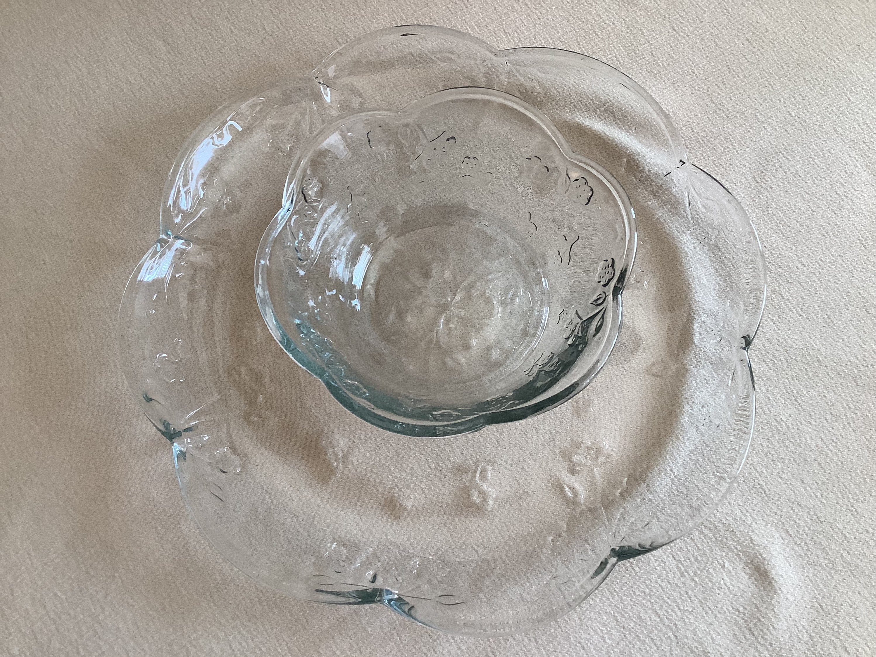 Vintage Anchor Hocking Savannah Pattern Clear Glass Chip Etsy