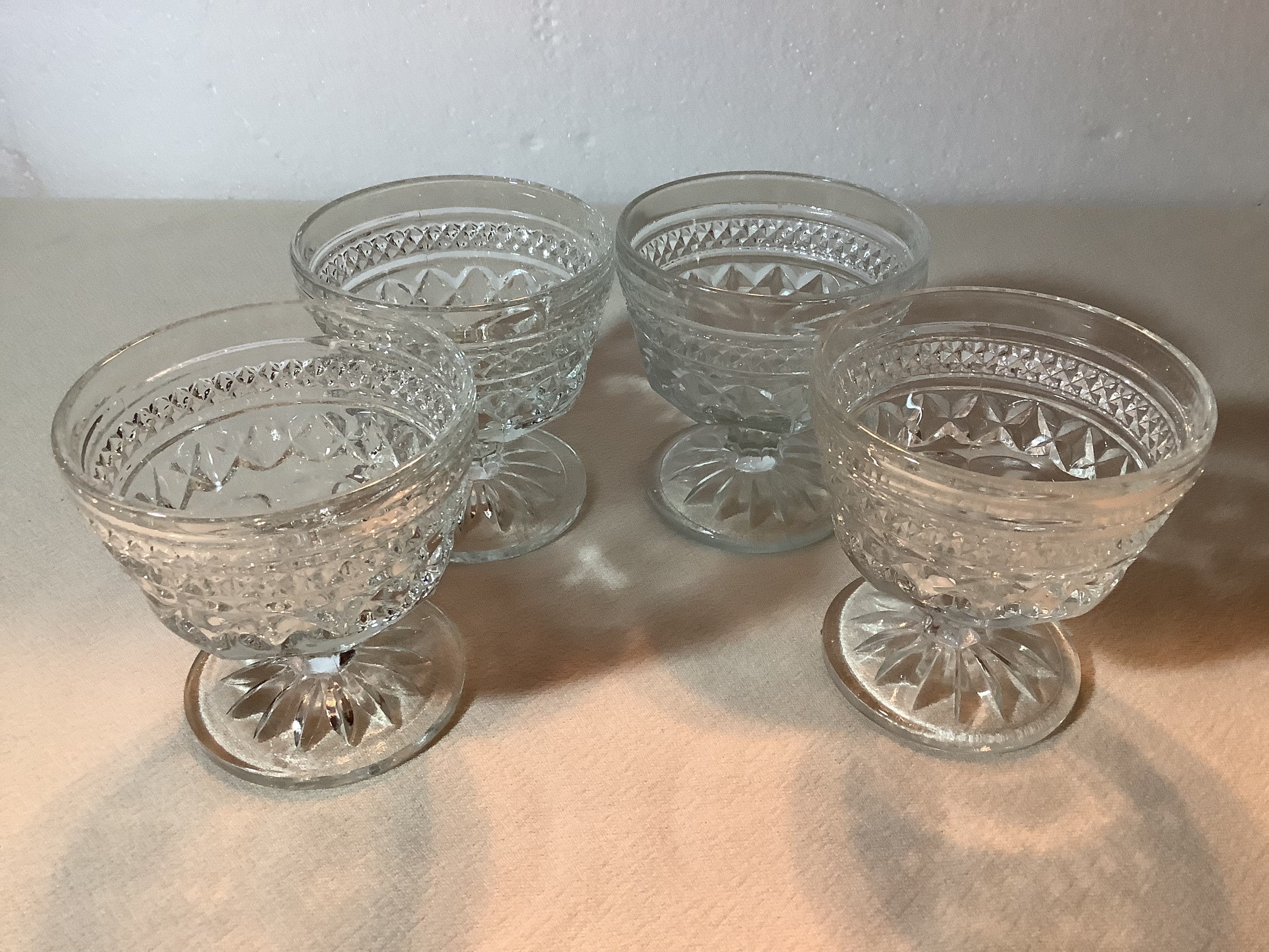 Vintage Anchor Hocking Wexford Pattern Clear Glass Champagne Etsy