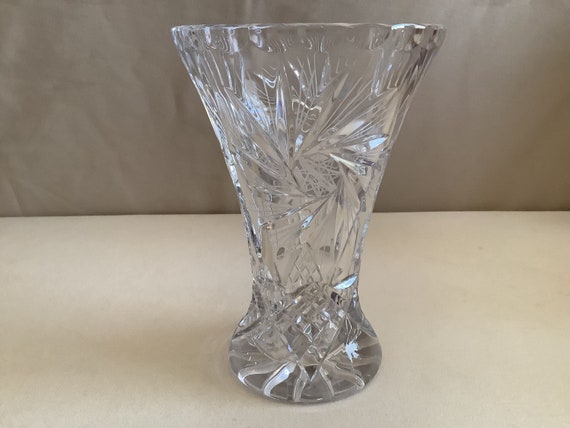 Vintage Bohemia Crystal Crystalex Pinwheel pattern clear crystal