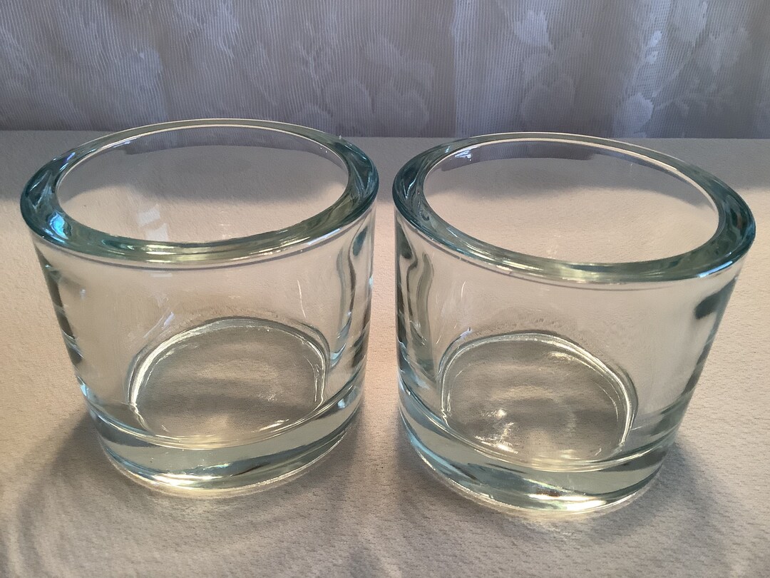 Vintage Bluecorn Beeswax Clear Glass Votive or Tea Light Etsy