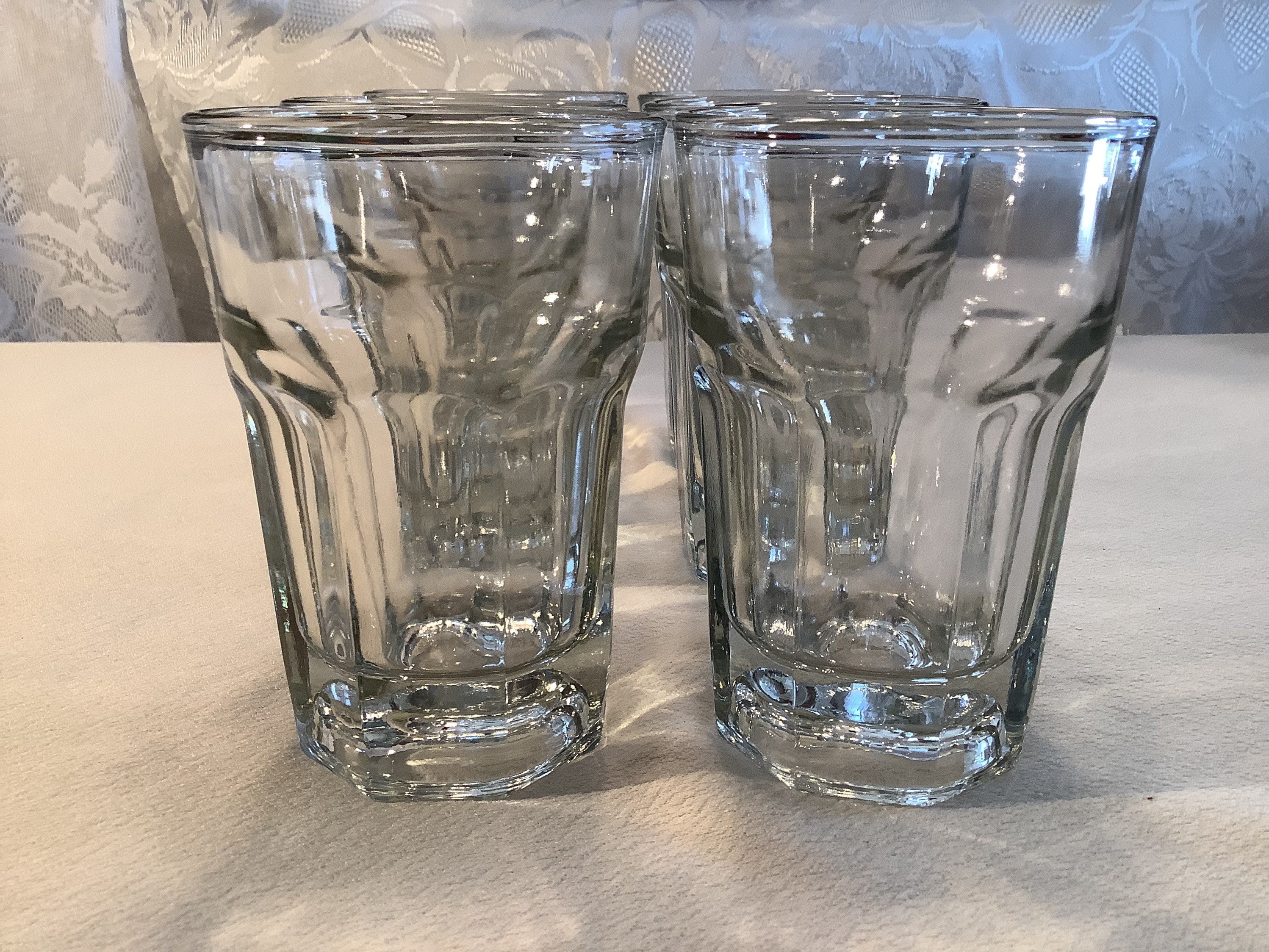 Vintage Anchor Hocking USA Sure Guard New Orleans Pattern Clear