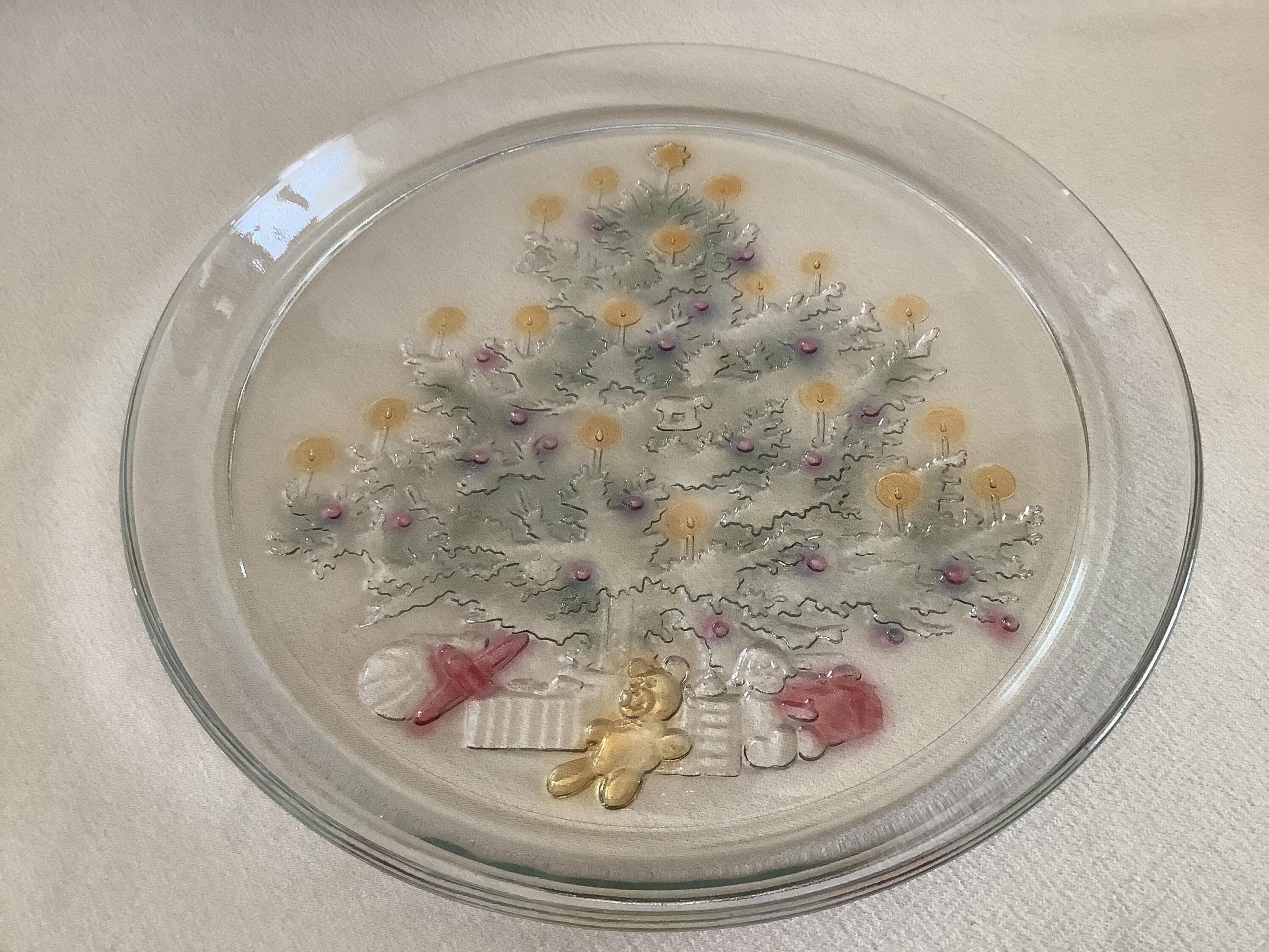 Vintage Indiana Glass Christmas Tree Pattern Clear Green Etsy