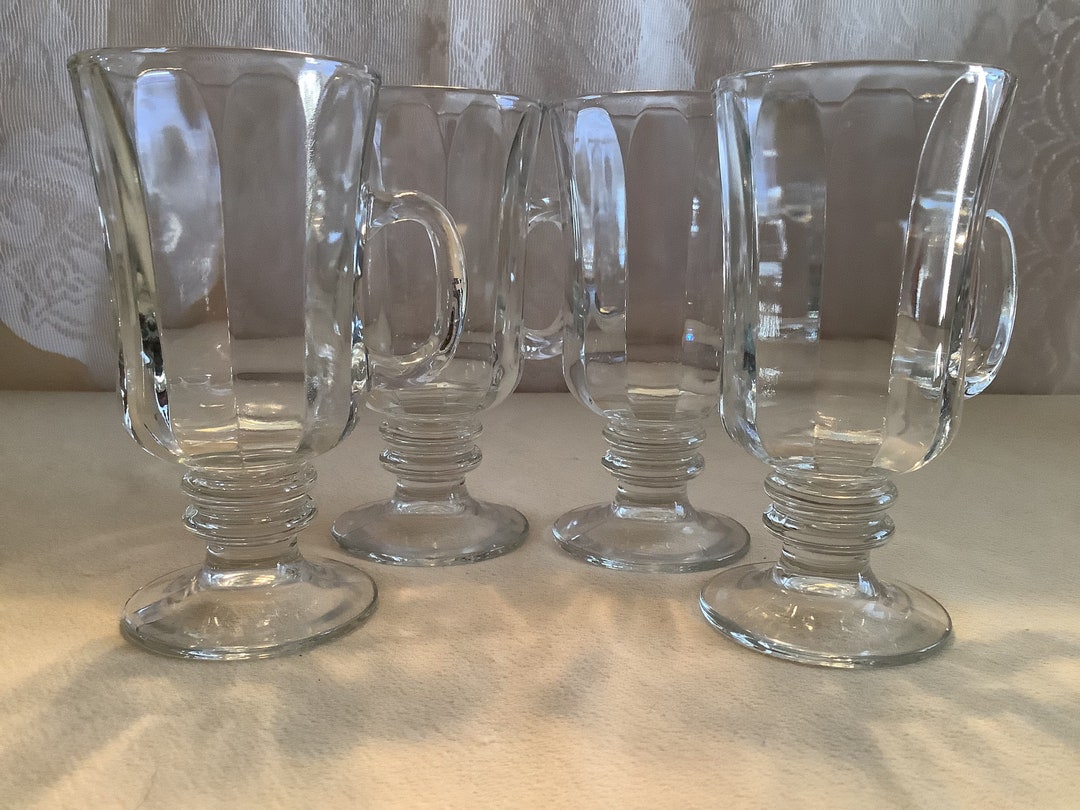 Vintage Libbey Glass Company Milan Pattern Pedestal Clear Glass Irish