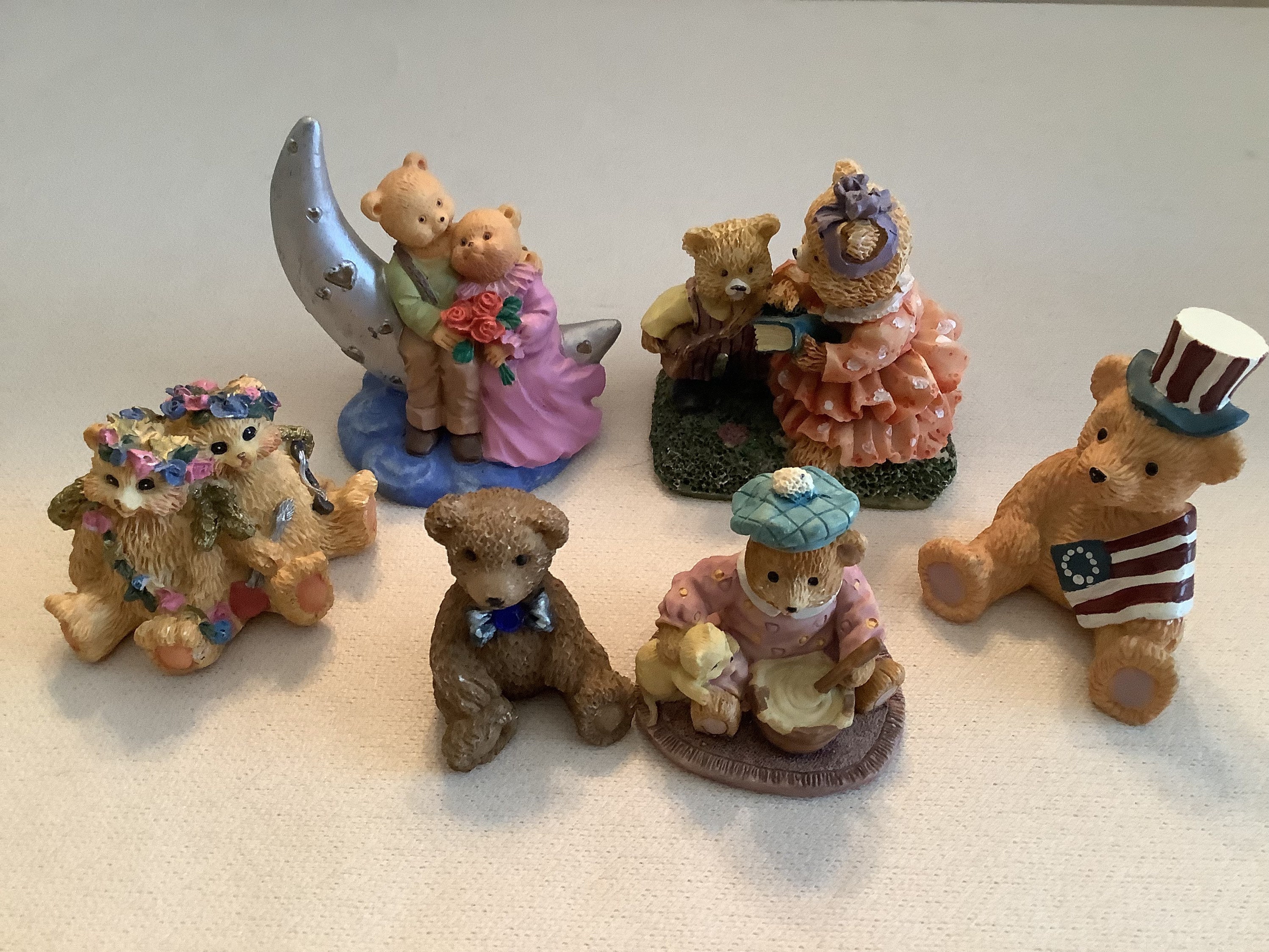Bear Figurine Collectors Collection of 6 Miscellaneous Resin Etsy