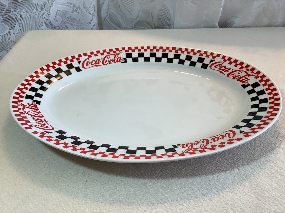 Vintage Gibson Designs Diner White and Black Checks With Red Coca Cola ...