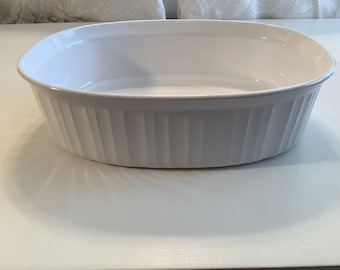 Vintage Corning Ware French White Casserole Dish, F-12-B,