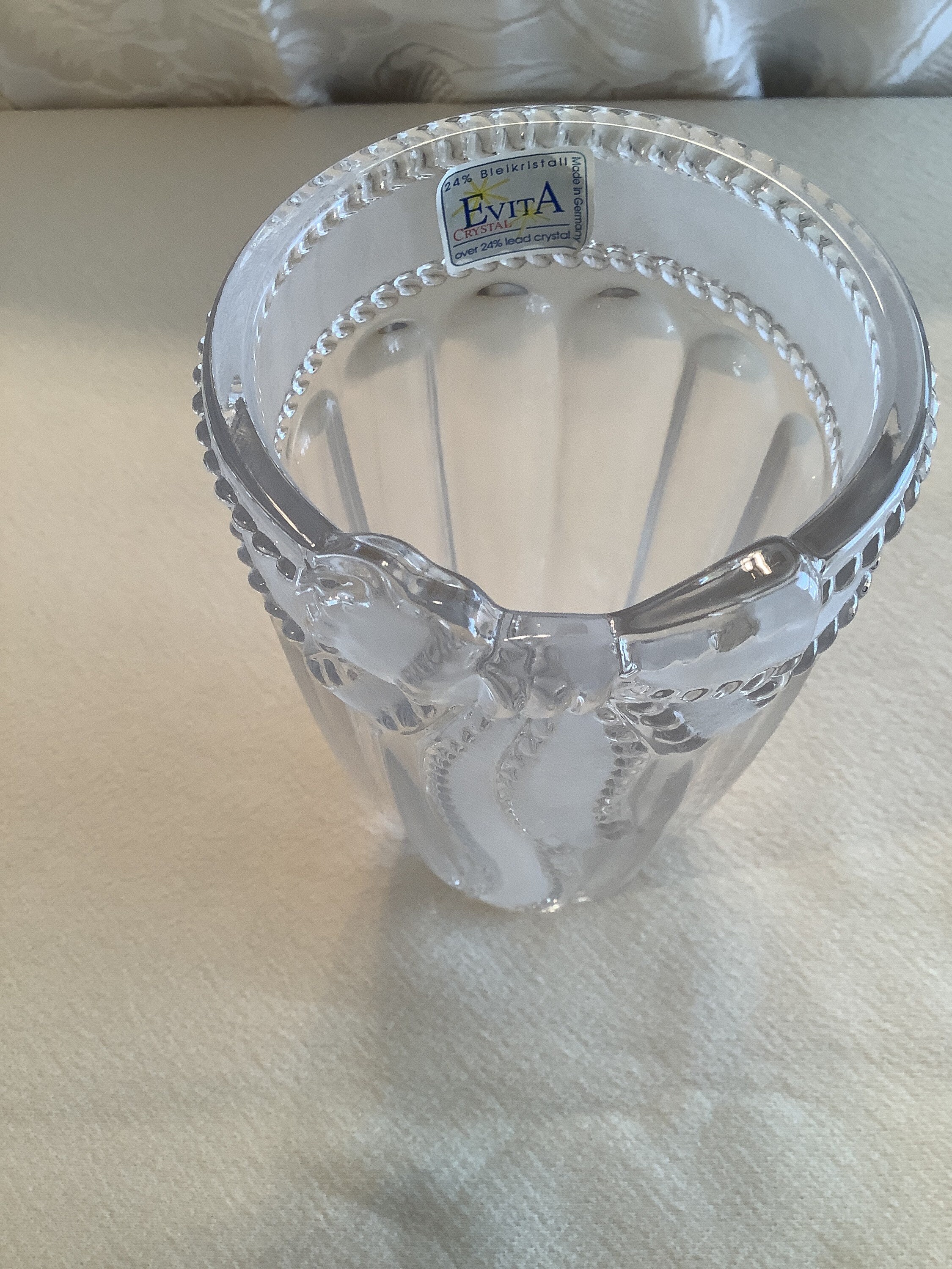 Vintage Evita Crystal 24% Lead Crystal Vase Made in Germany