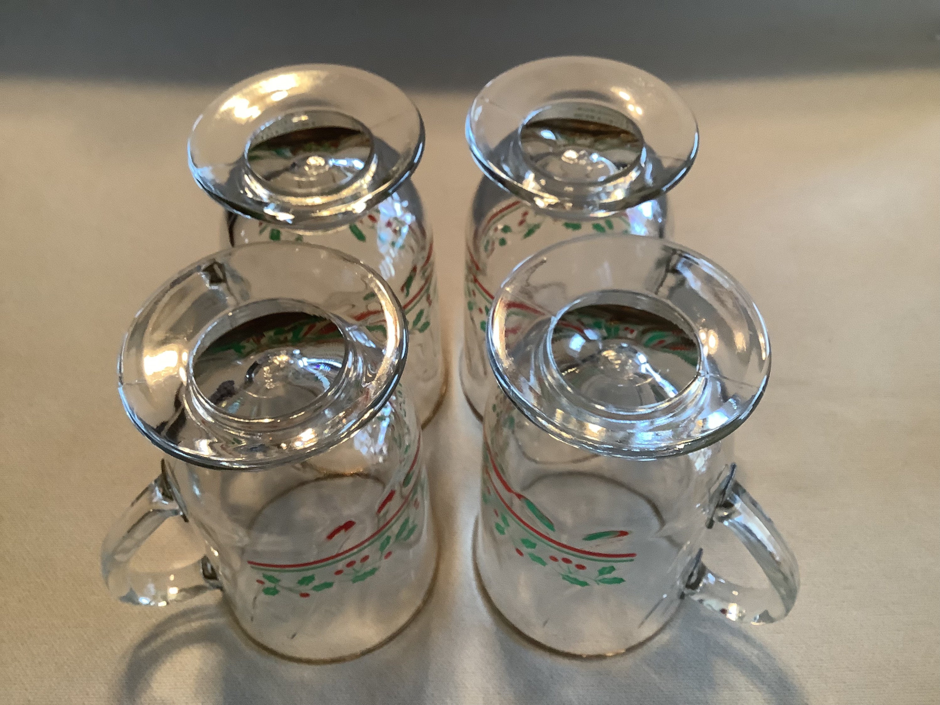 Merry Christmas Irish Coffee Glasses by Libbey, Santa Claus, Ho Ho