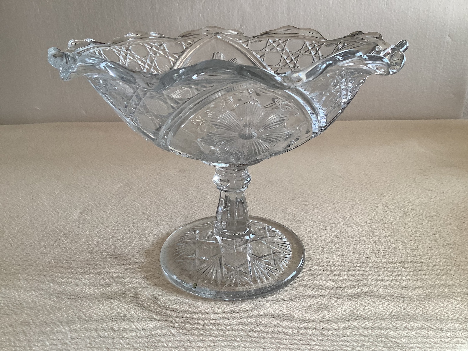 Vintage Clear Glass Pedestal Compote Bowl Candy or Nut Dish - Etsy