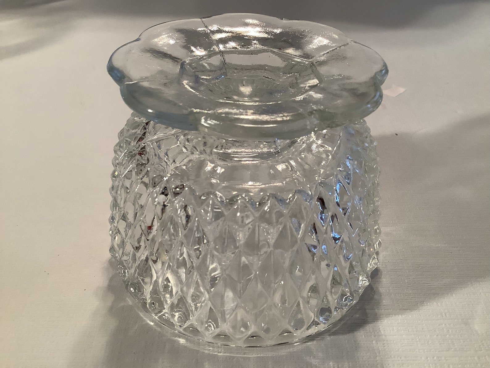 Vintage Indiana Glass Diamond Point Clear Pattern Clear Pressed Glass ...
