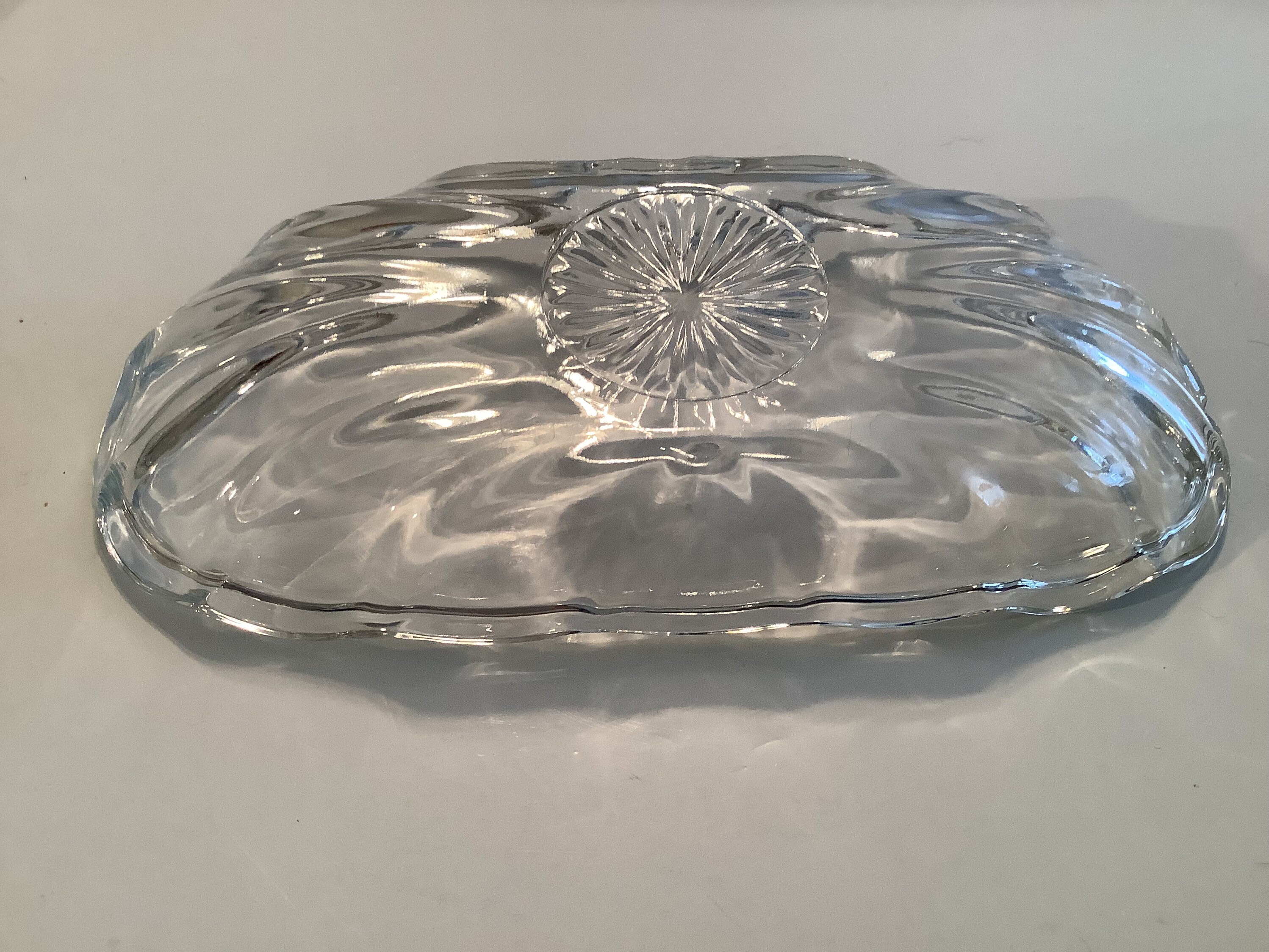 Vintage Heisey Glass Colonial Clear Pattern Banana Split or Relish Dish