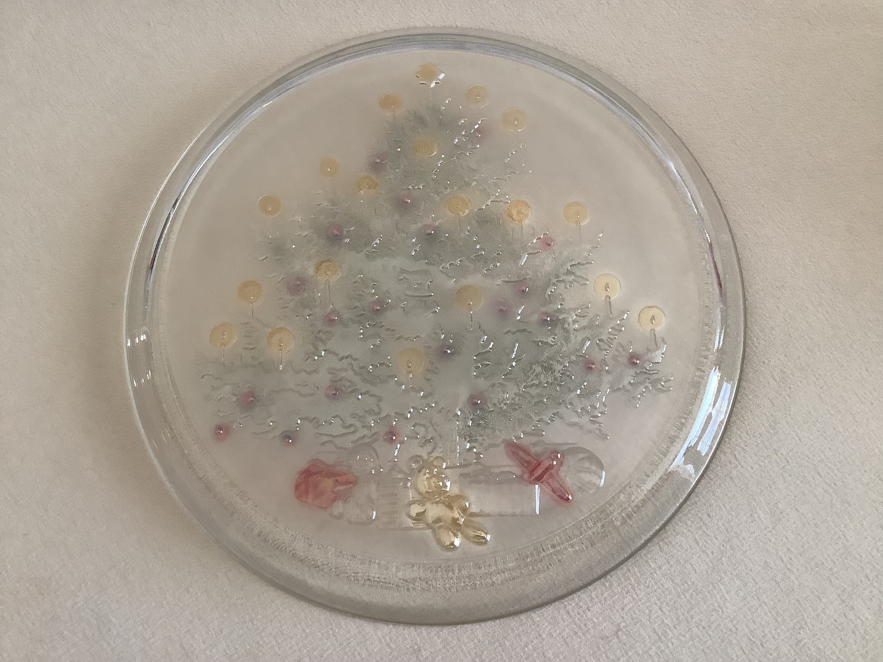 Vintage Indiana Glass Christmas Tree Pattern Clear Green Etsy