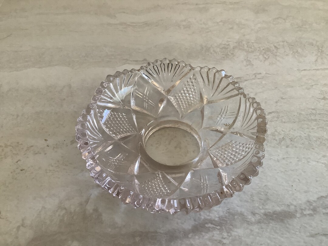Vintage Clear Glass Candle Bobeche Etsy