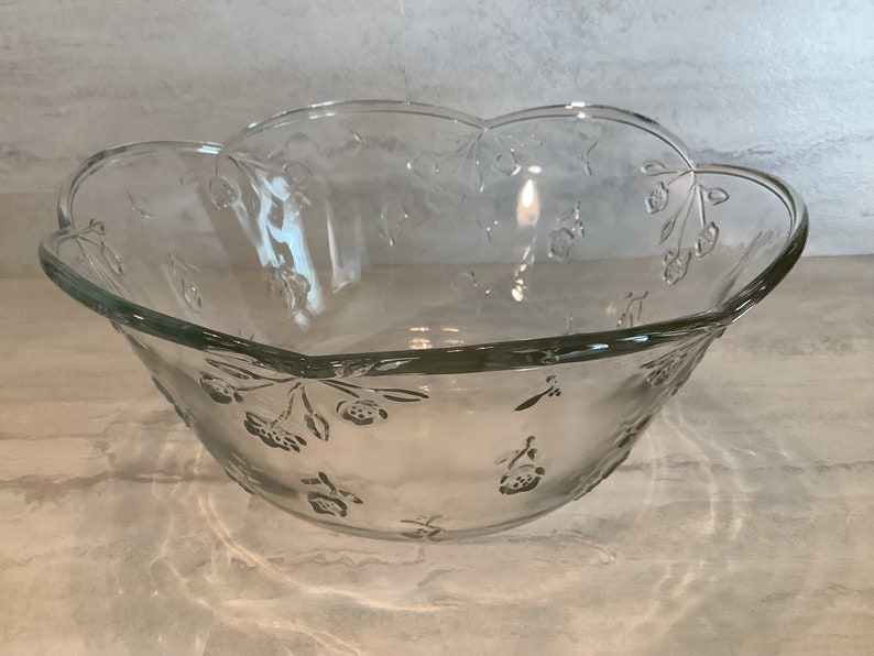 Vintage Anchor Hocking Savannah Pattern Clear Glass Salad or Etsy