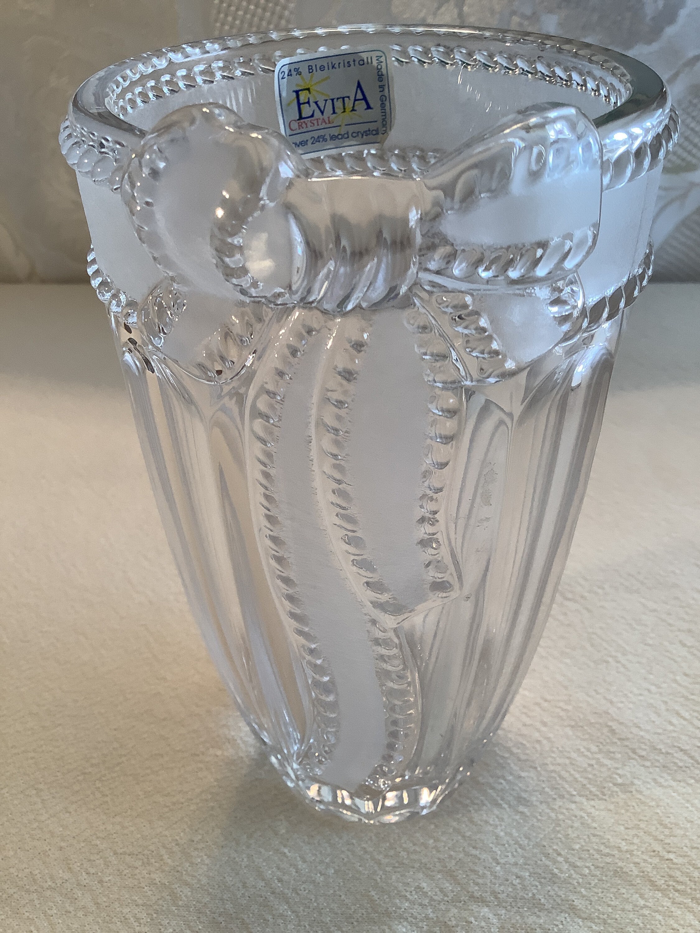 Vintage Evita Crystal 24% Lead Crystal Vase Made in Germany