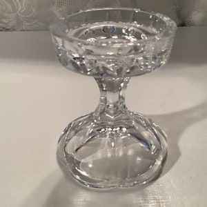 Vintage Bohemian Czech Republic Crystal diamond shaped candle holder.  24% lead crystal.  Royal Irish Crystal Shannon Crystal Design