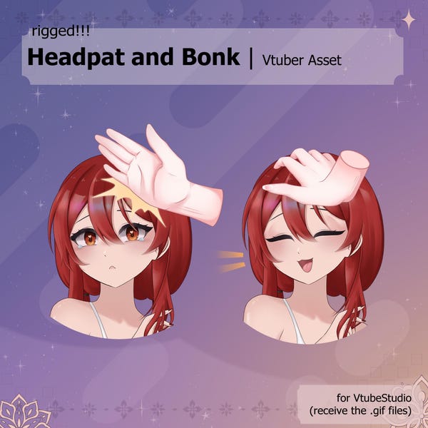 Animated Headpat and Bonk | Vtuber Asset