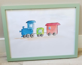 Decorative frame small train