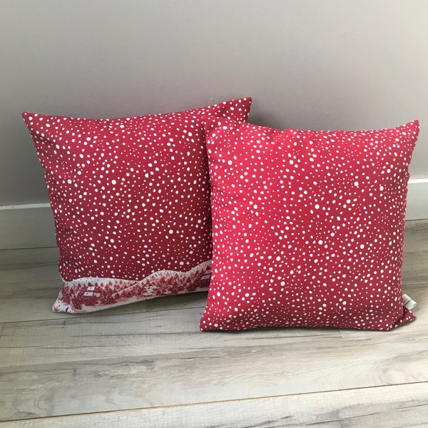 Housse de coussin de Noël rouge et blanc