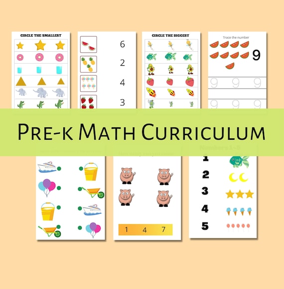 Prek Math Curriculum. 50 Pages Bundle. Preschool Etsy