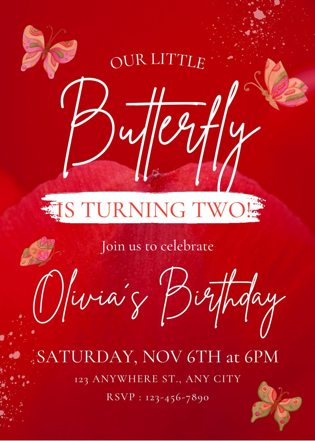 Digital Birthaday Invitation Electronic Birthday Invitation Etsy