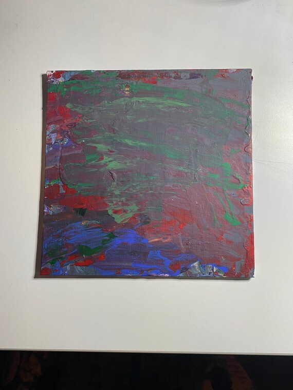 抽象的な青と緑の 8x8 アクリルアート キャンバス絵画 - Etsy 日本