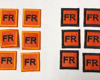 5 FR Patches Tags 1.75” Fire Resistant Retardant FRC white iron on patch