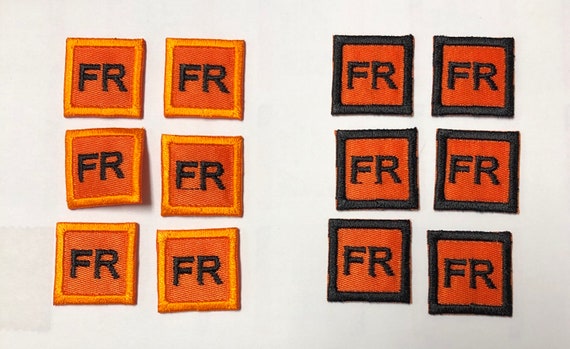 PKG of 6 or 12 FR Patch Replacement Fire Resistant Retardant FRC Orange 1  Inch Iron on Patch 