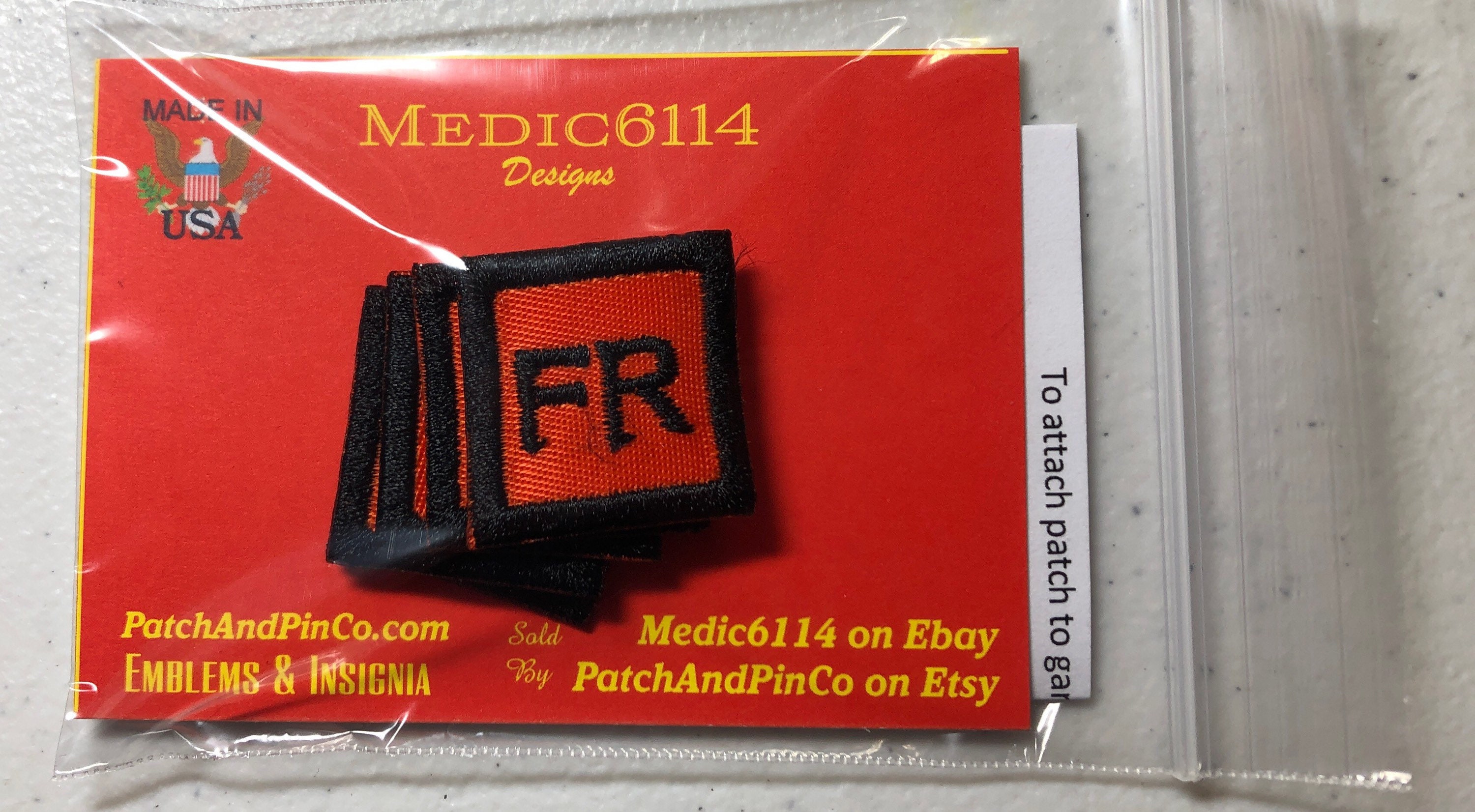 5 FR Patches Tags 1.75” Fire Resistant Retardant FRC white iron on patch