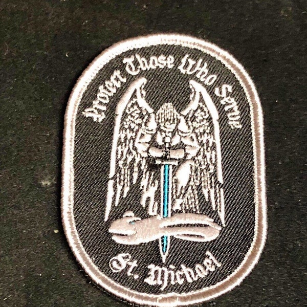 Protect Those Who Serve Saint Michael Morale Patch Blue Line