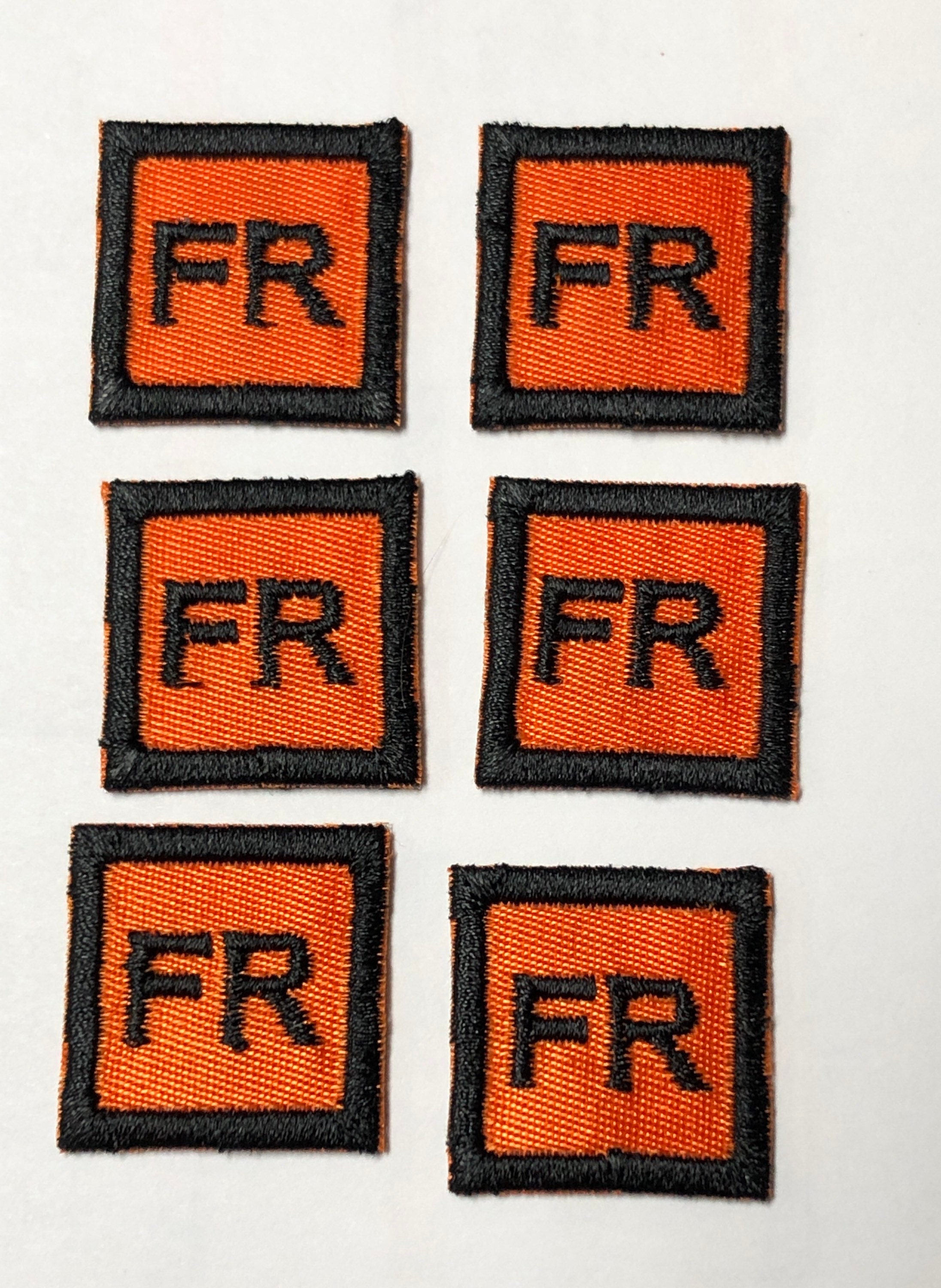 7 HRC2 2112 FR Patch Replacement Tags Fire Resistant Retardant FRC Orange  Black 