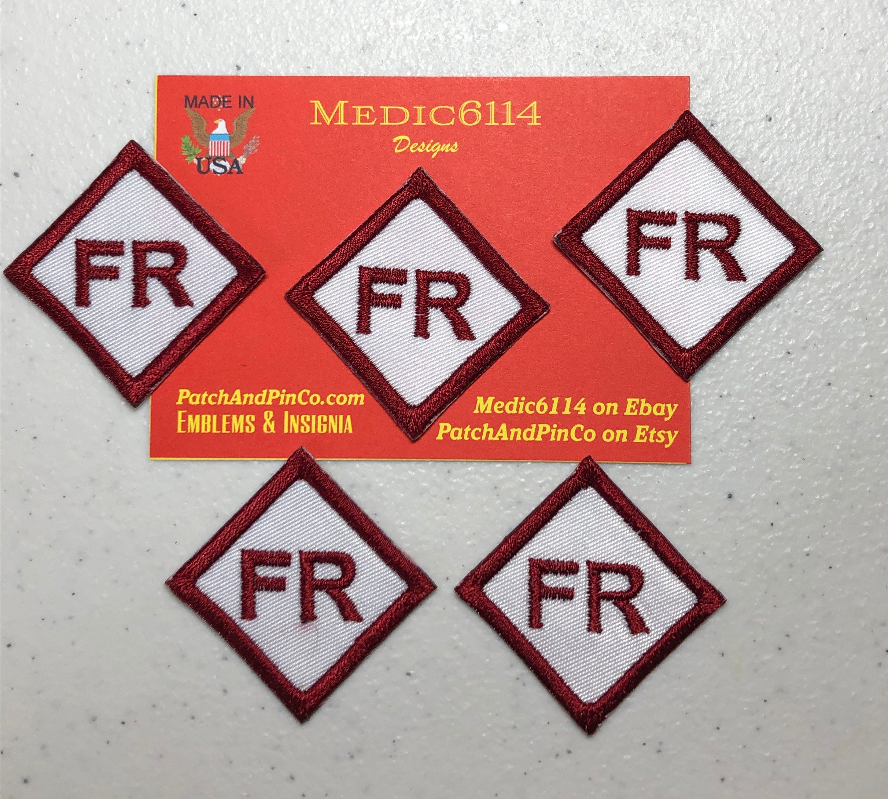 5 FR Patches Tags 1.75 Fire Resistant Retardant FRC White Iron on